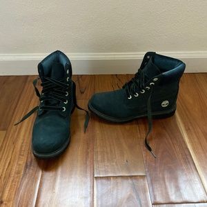 Turquoise Velvet Timberlands 8.5